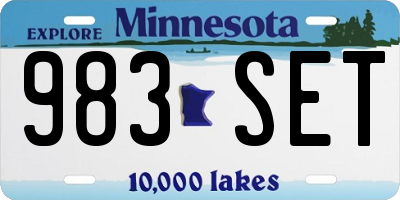 MN license plate 983SET