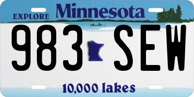 MN license plate 983SEW