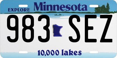 MN license plate 983SEZ