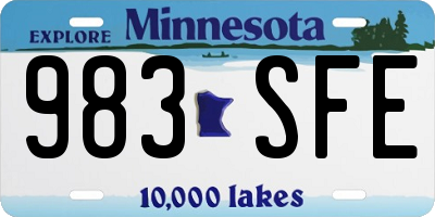 MN license plate 983SFE
