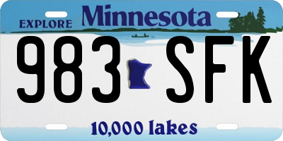MN license plate 983SFK