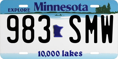 MN license plate 983SMW