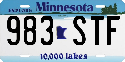 MN license plate 983STF