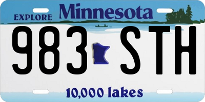 MN license plate 983STH