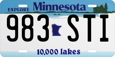 MN license plate 983STI
