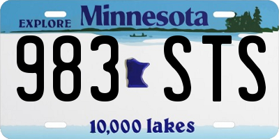 MN license plate 983STS
