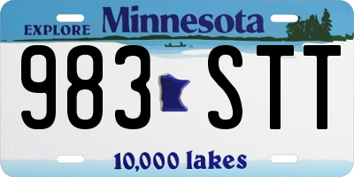 MN license plate 983STT