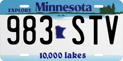 MN license plate 983STV