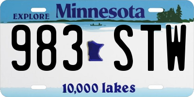 MN license plate 983STW