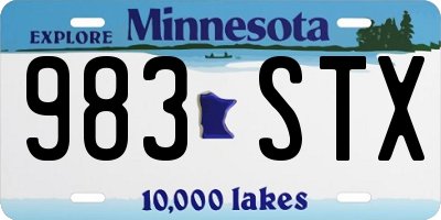 MN license plate 983STX