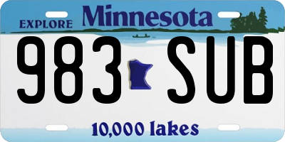 MN license plate 983SUB