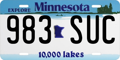 MN license plate 983SUC