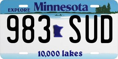 MN license plate 983SUD
