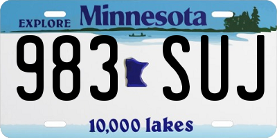 MN license plate 983SUJ
