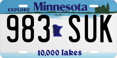 MN license plate 983SUK