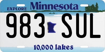 MN license plate 983SUL