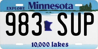 MN license plate 983SUP