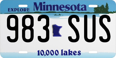 MN license plate 983SUS