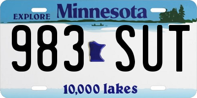 MN license plate 983SUT