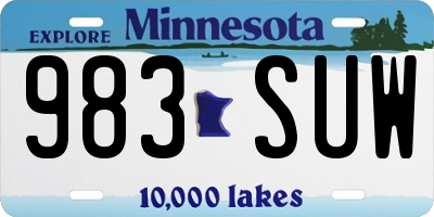 MN license plate 983SUW