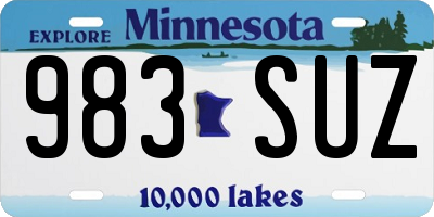 MN license plate 983SUZ