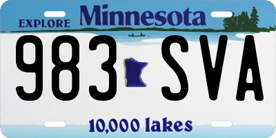 MN license plate 983SVA