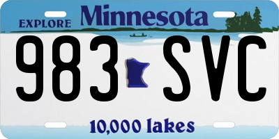 MN license plate 983SVC