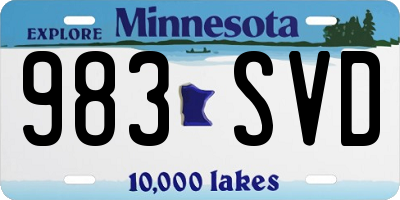 MN license plate 983SVD