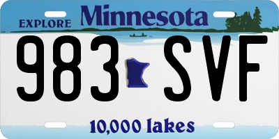 MN license plate 983SVF