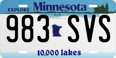 MN license plate 983SVS