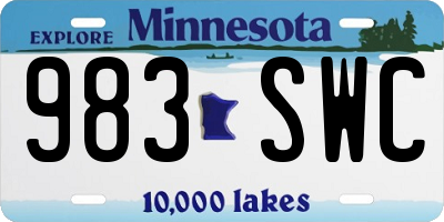 MN license plate 983SWC