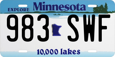 MN license plate 983SWF