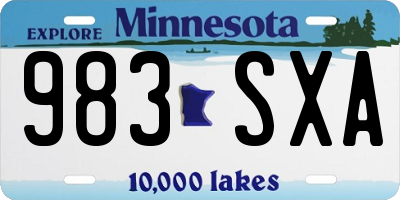 MN license plate 983SXA