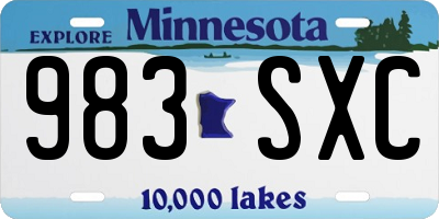 MN license plate 983SXC