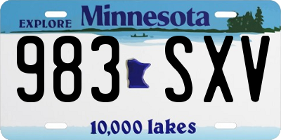 MN license plate 983SXV