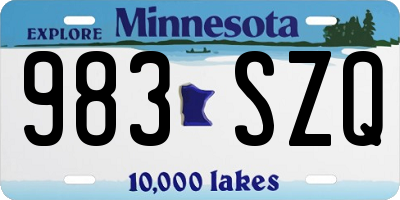 MN license plate 983SZQ