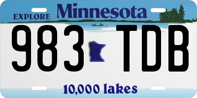 MN license plate 983TDB