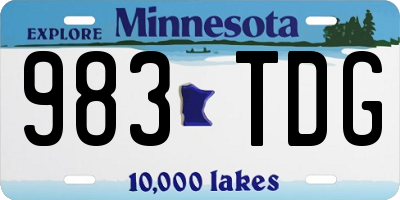 MN license plate 983TDG