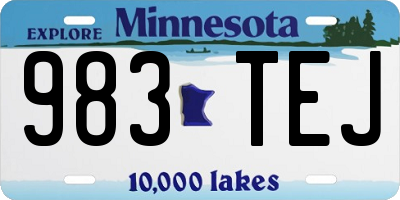 MN license plate 983TEJ