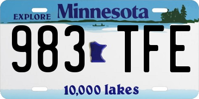 MN license plate 983TFE