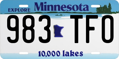 MN license plate 983TFO