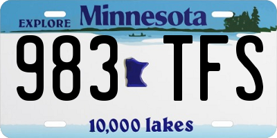 MN license plate 983TFS