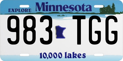 MN license plate 983TGG