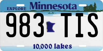 MN license plate 983TIS