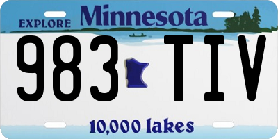 MN license plate 983TIV
