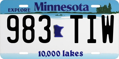 MN license plate 983TIW
