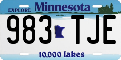 MN license plate 983TJE