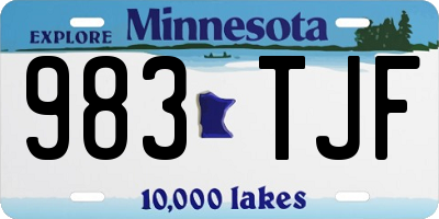 MN license plate 983TJF
