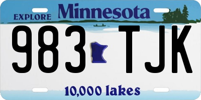 MN license plate 983TJK