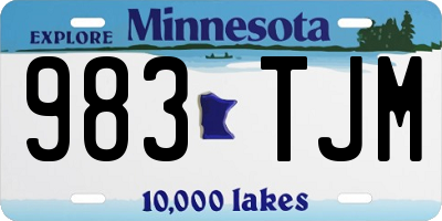 MN license plate 983TJM
